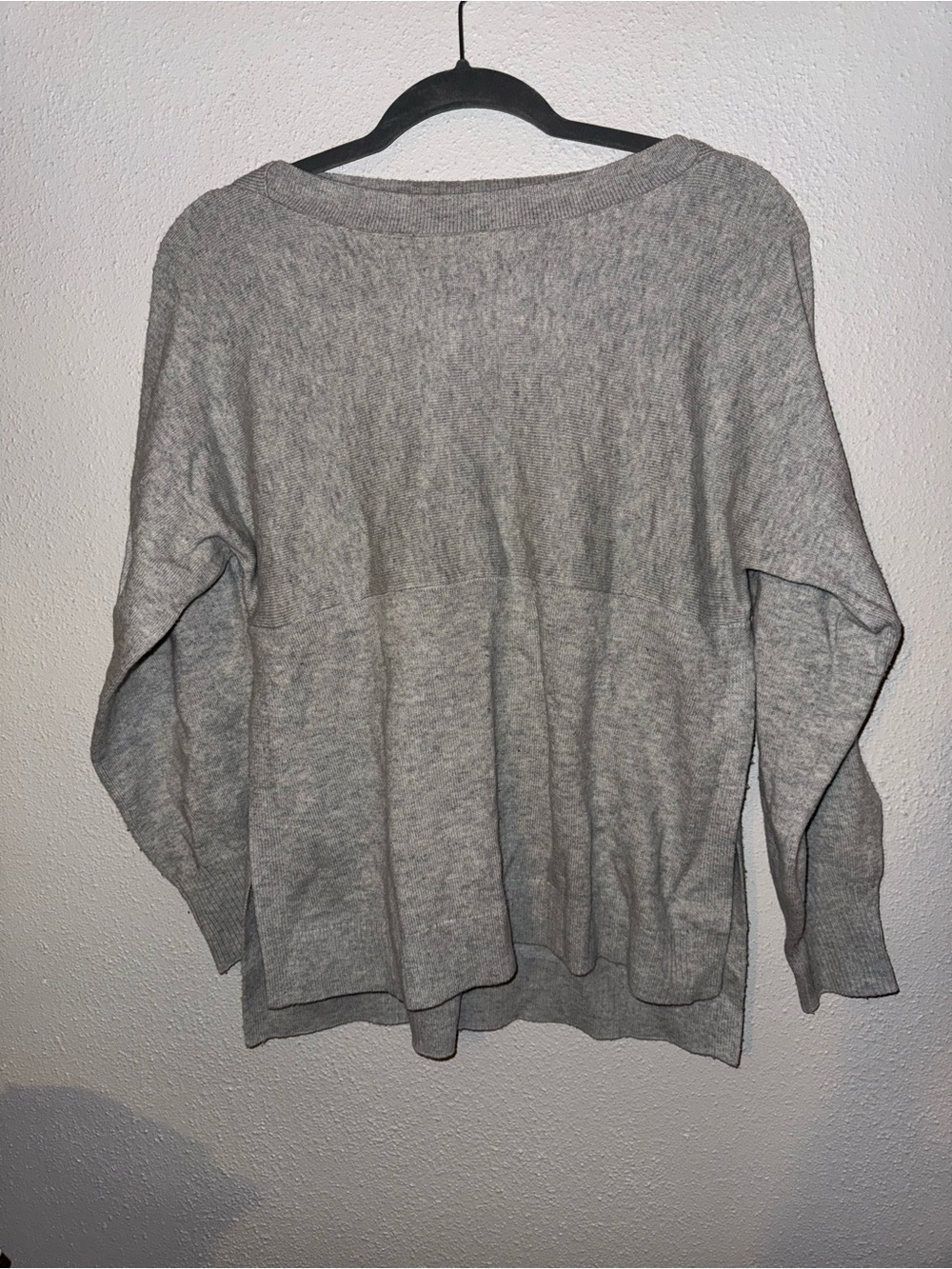 Xs Vince Heather Gray Scoop-Neck Wool Blend Sweater